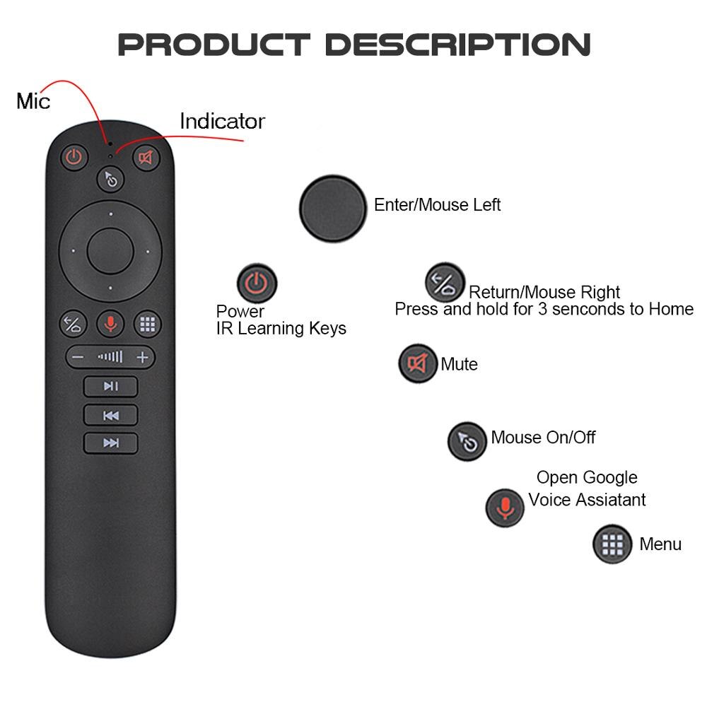 2pcs/lot G50S Voice Air Mouse Wireless 2.4GHz Remote control G50 Microphone Gyro IR Learning Aero Mouse for Android TV Box PC