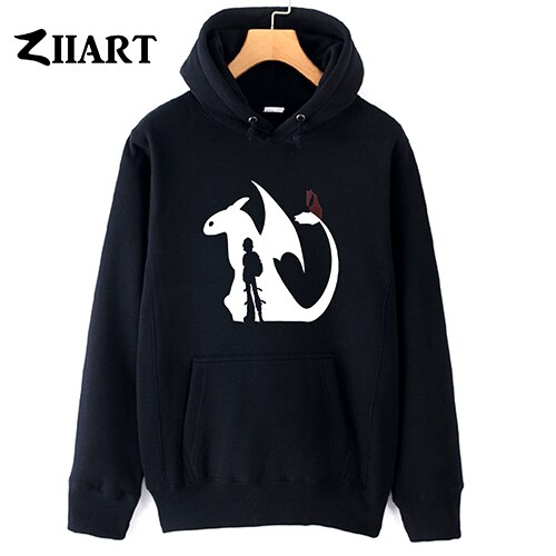 Boys male Man hoodie black hoodie Night Fury Toothless how to train your dragon hoodie polyester dragon clothes: BLACK / L