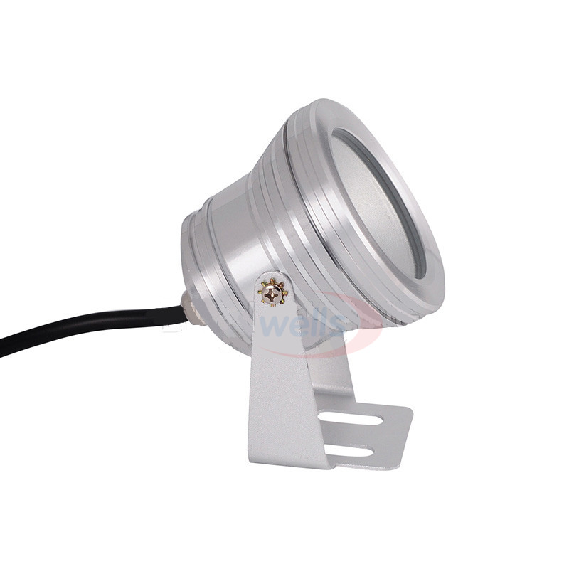10w led utendørs lampe rgb/hvit/varm hvit undervanns led spot lys farge skiftende  ip67 flom lys for hage lys: Sølv flat linse / Varm hvit