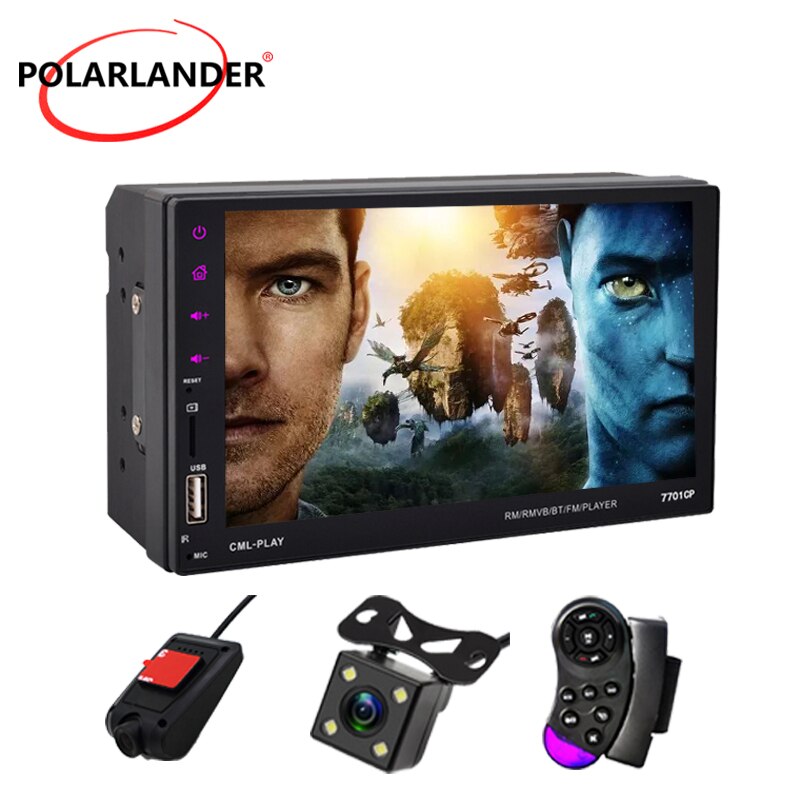 Car Radio MP5 Mirror Link 7” HD Bluetooth AUX IN USB 2din ISO Rear View Camera Remote Control FM Android