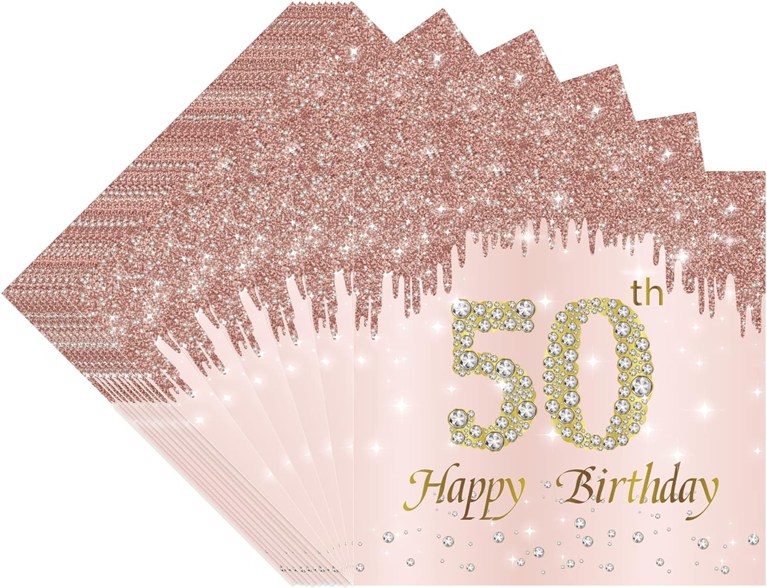 20Pcs Birthday Napkins 18th 30th 40th 50th 60th Rose Gold Pink Birthday Women Paper Tissues Birthday Party Anniversary Decorat: Light Grey