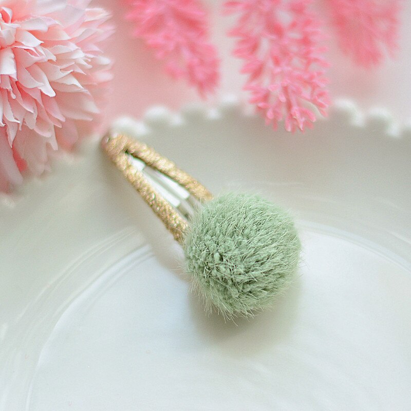 2 pçs meninas doce-colorido cabelo bola bb clipes lado hairpin acessórios para o cabelo franja clipe crianças barrettes bebê pequenas bandas de borracha: A7