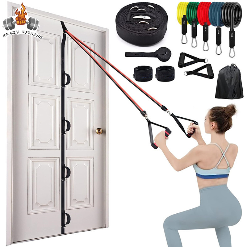 Correa de anclaje para puerta, bandas de resistencia para ejercicios, anclaje multipunto, accesorio de gimnasio, equipo de entrenamiento para Fitness en casa, 12 unidades por juego