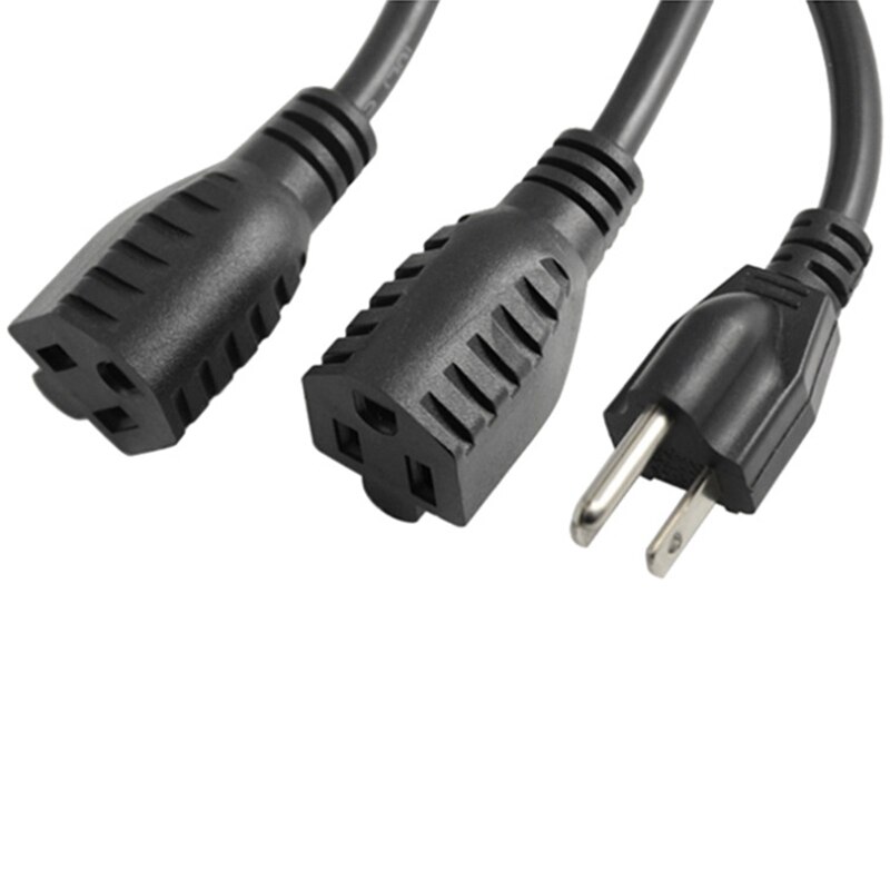 Power Cord Extension Distribution Line, 1 / 2 Male and Female Power Cord Household Computer Adapter Display Appliance Conversion
