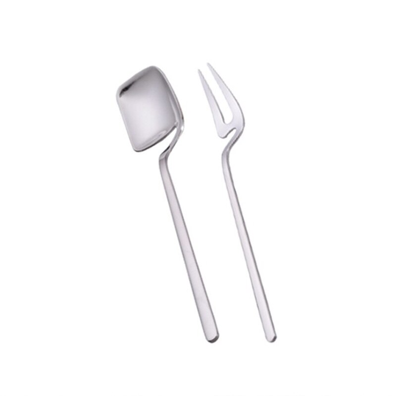 Luxury Stainless Steel Gold Cake Dessert Forks Lovely Mini Fork Used For Cake in Party Snail Fork Restaurant Fruit Fork: sliver
