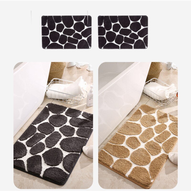 Inyahome Household Bathroom Floor Mat Carpet Dot Decoration Super Soft Microfiber Bath Rug Super Cozy Quick Dry Floor Mat
