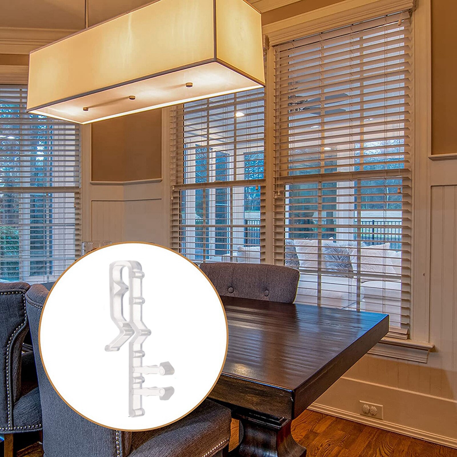 Clips de retenue de cantonnière pour stores de fenêtre, 12/20 pièces, Clips de retenue de cantonnière cachés en plastique transparent pour stores horizontaux