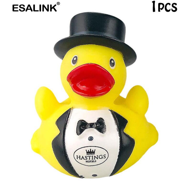 ESALINK 7Pcs 8-10CM Bad Spielzeug Rrubber Ducks Baby Bad Spielzeug 5 Große 2 Kleine Kombination Ente kinder Bad Spielzeug: YN182-1pcs