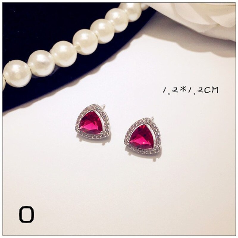 S925 Sterling Silber Tropfen Ohrringe Für Frauen Ohr Studs Feine Schmuck Luxus Red Zirkonia Temperament Brincos: O