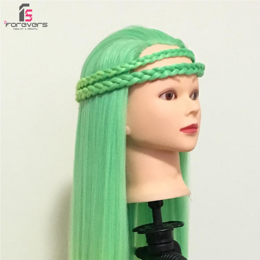 24" Hairdressing Mannequin Head Training Color Hair Styling Cosmetology Dark Green + Free Clamp