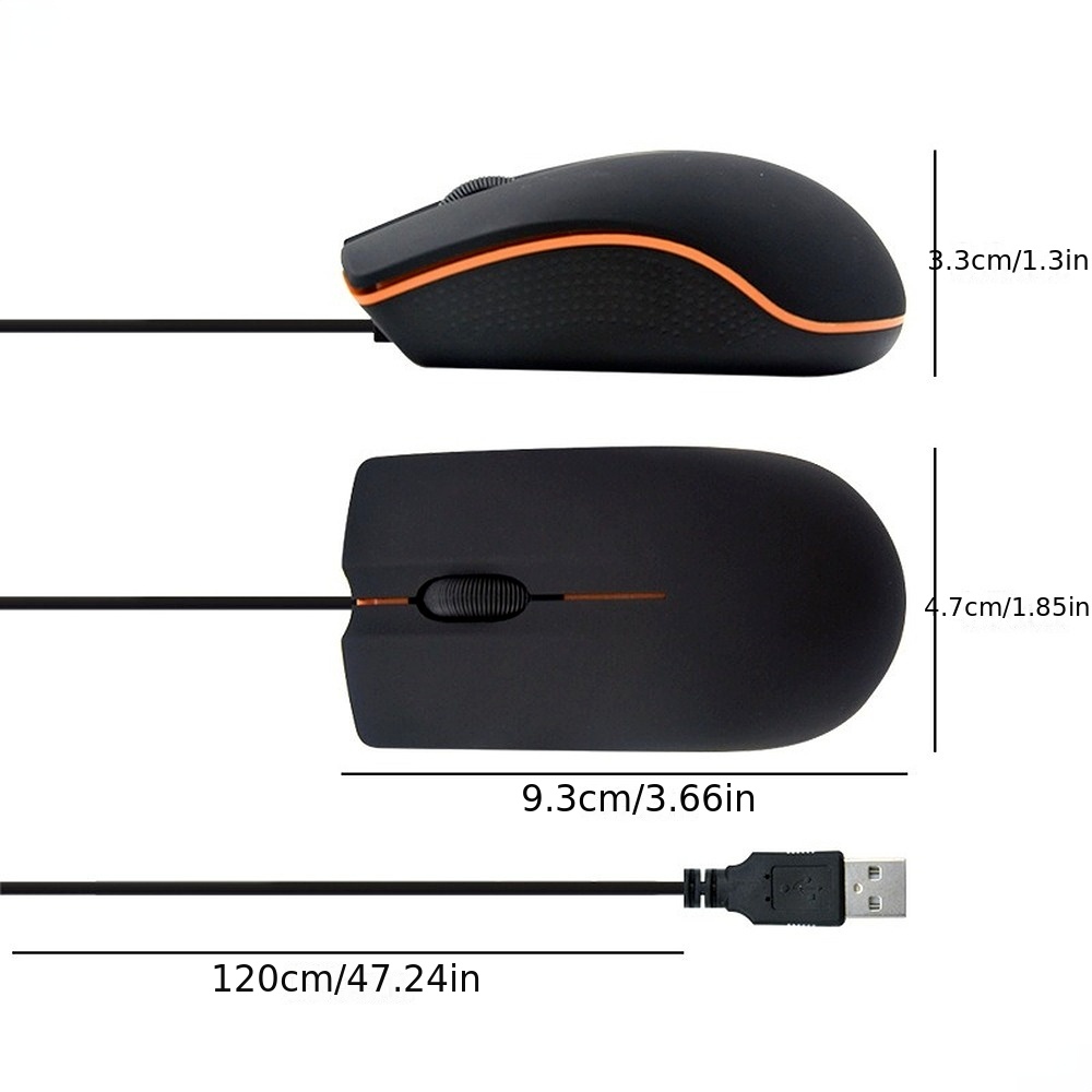 Bedrade Muis 1200 dpi Computer Kantoor Muis Mat Zwart USB Gaming Muizen Voor PC Notebook Laptops Antislip Bedrade gamer Muis