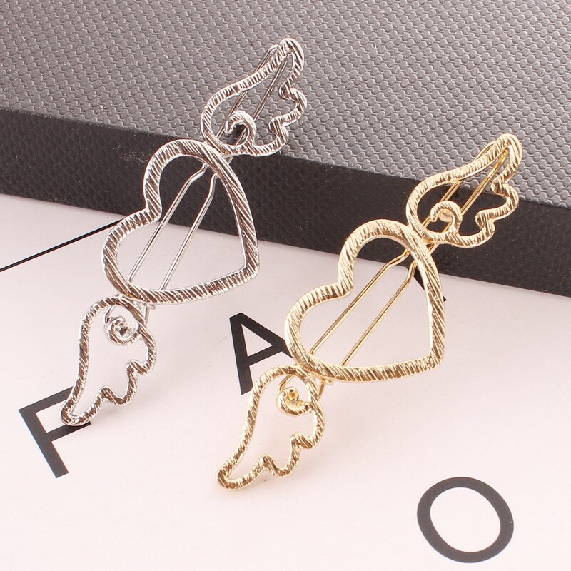 Coração de pêssego oco asa hairpin metal amor asas acessórios para o cabelo casamento nupcial acessórios para o cabelo feminino meninas headwear