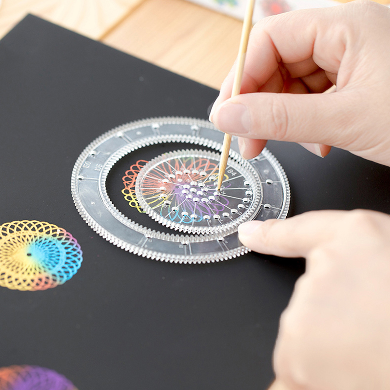 Kit de manualidades con de espirógrafo para niños, diseños increíbles clásicos, juego de papel mágico para rascar, juguetes de dibujo, 10-33 Uds.