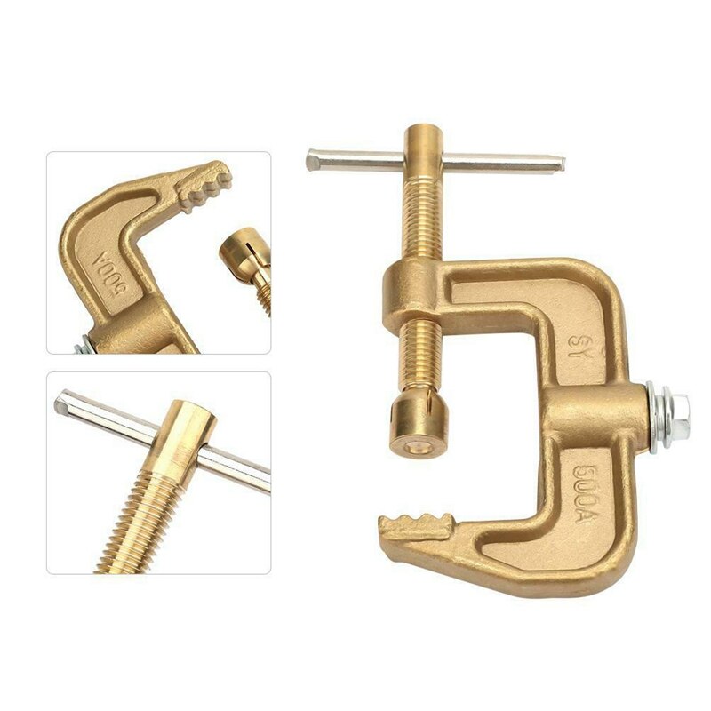 500A Brass G Shape Ground Welding Earth Clamp for Welding Machine Durable