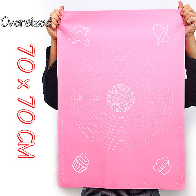 70/64/40Cm Silicone Kneading Dough Mat Nonstick Cookie Cake Baking Mat Fondant Pizza Biscuit Rolling Pad Paste Flour Table Sheet