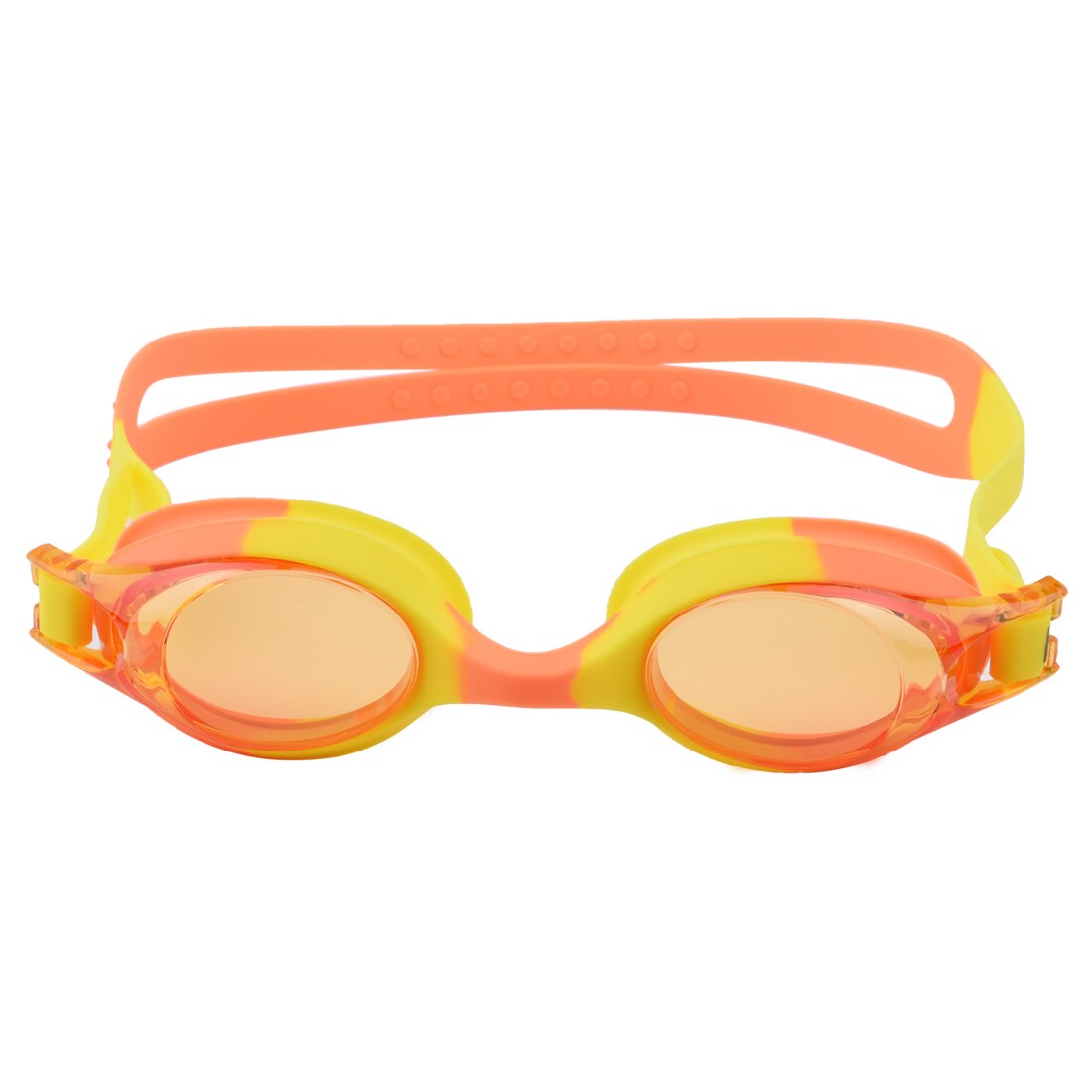 Svømmebriller børn svømmebriller børn anti-dug vandtæt silikone dreng pige baby svømme pool briller briller: Orange med gul