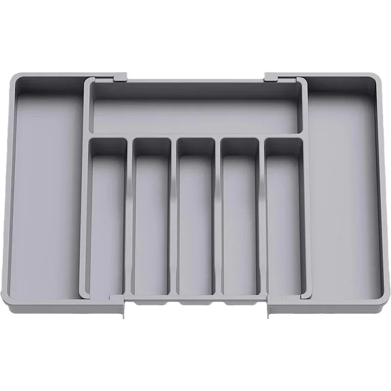 Expandable Cutlery Drawer Organizer, Adjustable Kitchen Utensil Tray Set, Compartment Flatware Storage Divider: Chocolate