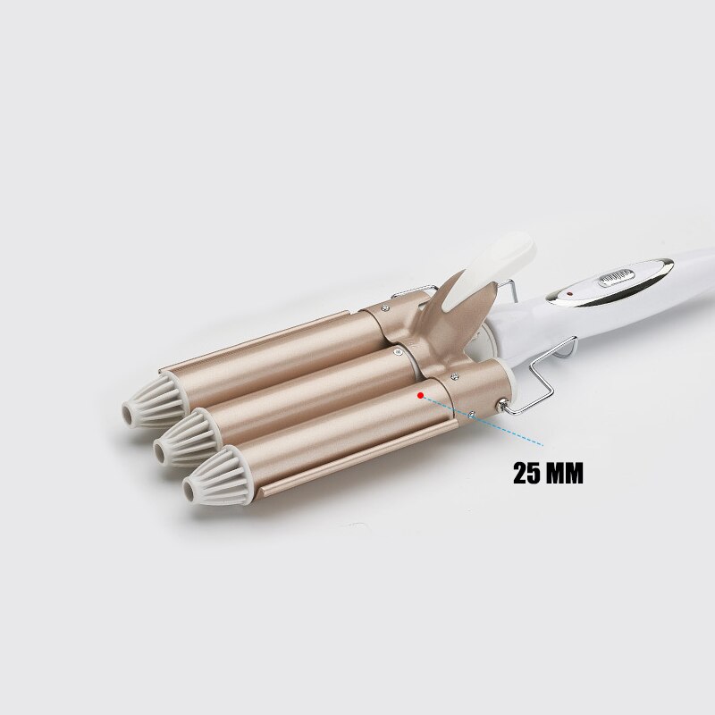 Triple Barrel Hair Curling Iron Electric Curlier Ceramic Hair Waver Styling Tools Hair Curling Corrugation Wand: 25mm