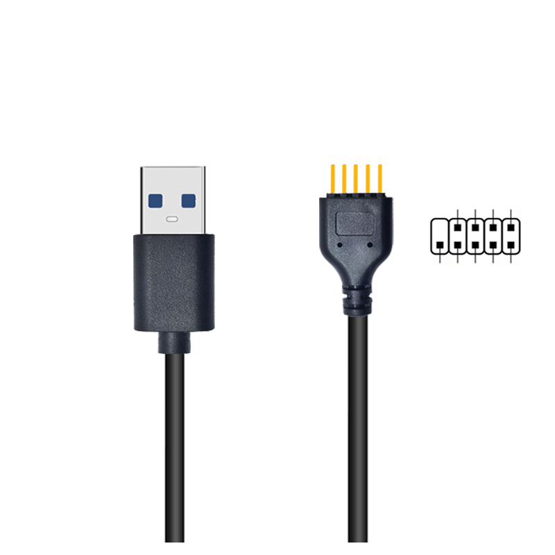 NEUER USB-Anschluss USB-Verlängerungskabel USB2.0 auf 9-poliger Stecker 9-poliger Stecker auf externen USB-A-Stecker PC-Mainboard Internes Datenkabel