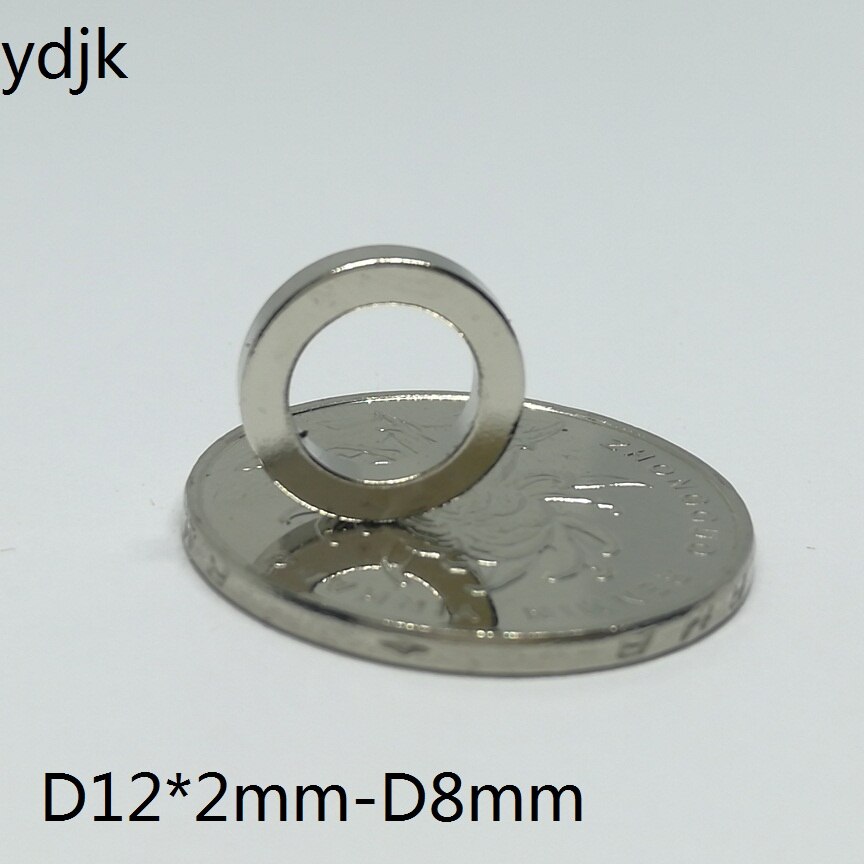 10 20 50 100 Stks/partij Ring Magneet 12*2 Gat 8 Neodymium Magneten 12X2 N35 Sterke Mm Ndfeb Permanente Magneet 12x2-8 Nikkel Plating