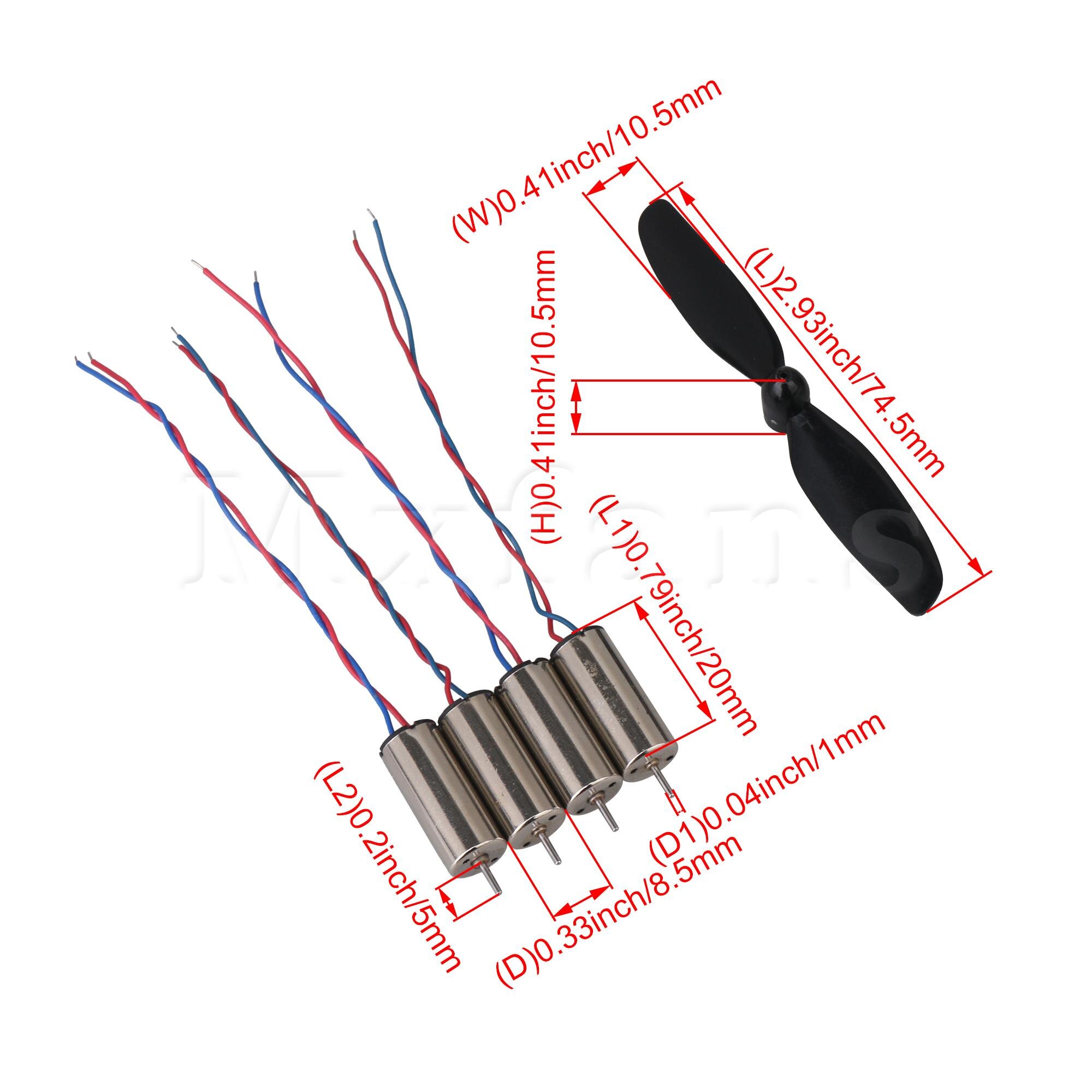 Mxmans 4 Paar Klokankermotoren Diy Helikopter Coreless Motor Met Propeller