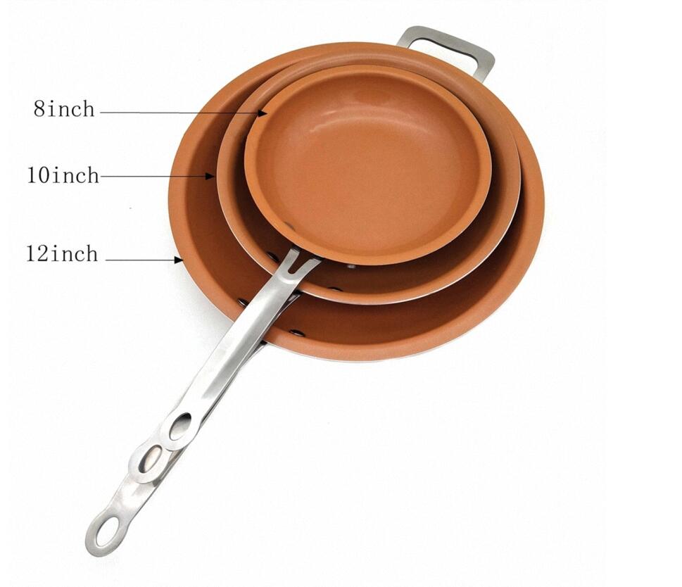 8/10/12 pulgadas antiadherente cobre sartén plancha parrilla Gas y Cocina de Inducción plancha herramientas de cocina accesorios de cocina utensilios de cocina