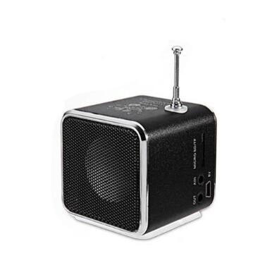 Rovtop portátil TD-V26 digital fm rádio alto-falante mini receptor de rádio fm com lcd estéreo alto-falante suporte micro cartão tf: black
