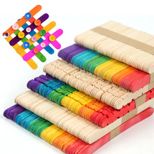 50 unids/lote manualidades creativas de madera para manualidades DIY, palitos de madera para helados coloridos, palitos de madera para combinar, juguetes hechos a mano para niños, alimentos, materiales DIY
