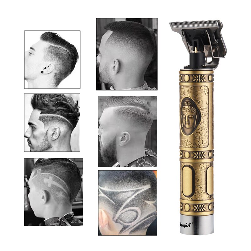 Usb oppladbar hårtrimmer klipper til menn 0mm skallet klipper skjegg barbering presisjon etterbehandling hårklippemaskin voksen