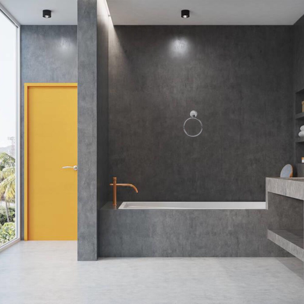 1Pc Handdoekenrek Rvs Praktische Handdoek Houder Muur Handdoekenrek Handdoek Ring Voor Badkamer Thuis