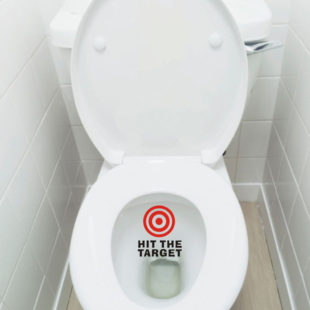 Raakte Het Doel Grappige Wc Teken Badkamer Muur Stickers Stickers Voor Home Office Cafe Hotel