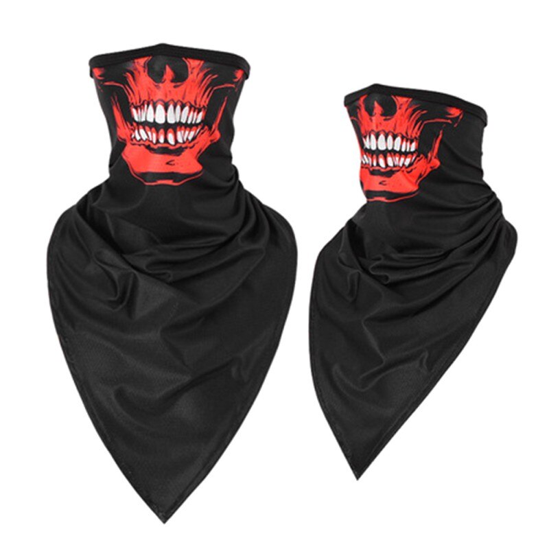 Fietsen Gezichtsmasker Schedel Driehoek Halloween Hoofdband Ademend Bandana Helm Winddicht Neck Gezichtsmasker Magische Sjaal: DR