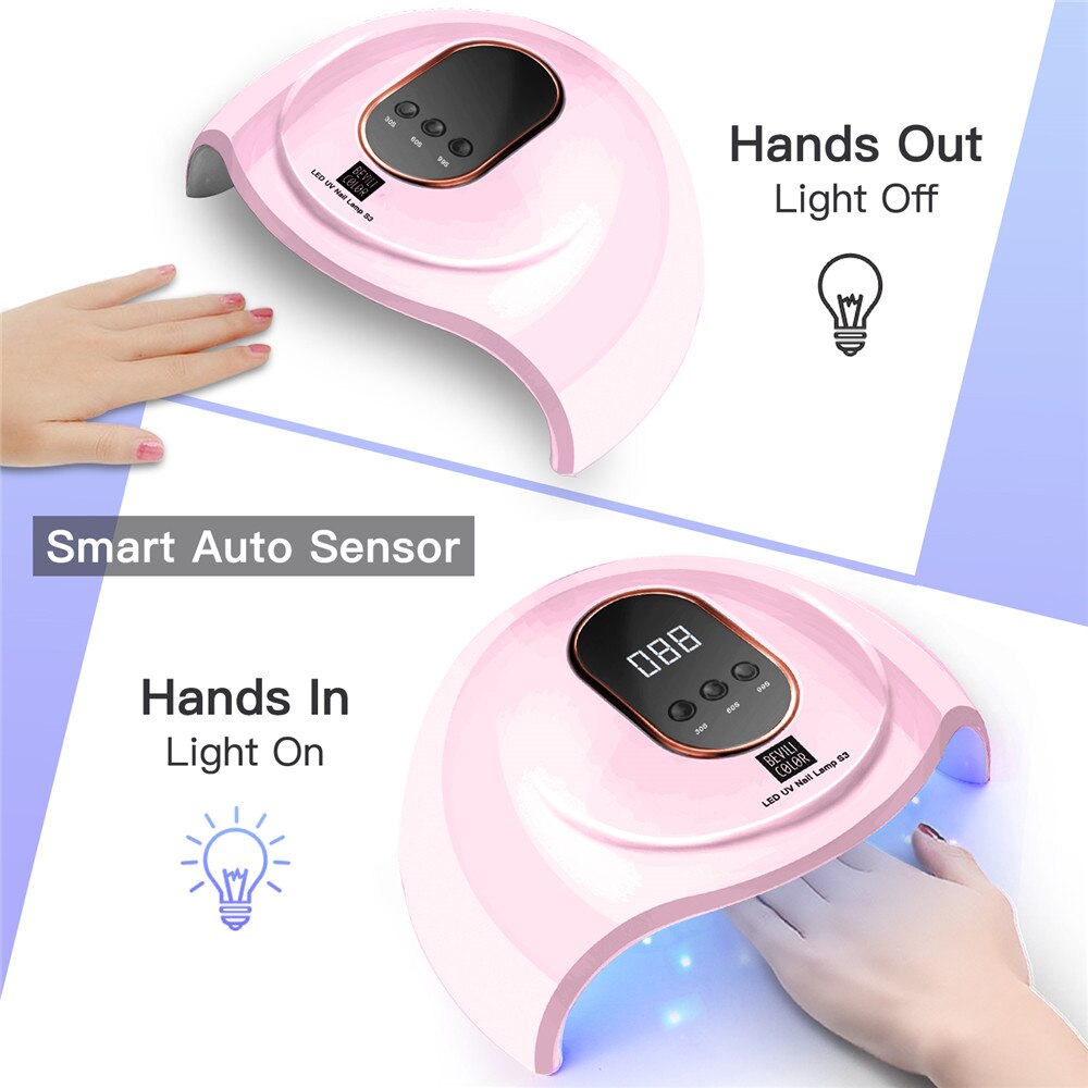 168W/72W/54W máquina de secado de uñas LED UV lámpara de uñas para esmalte de uñas de gel de luz led para uñas secador lámpara UV para manicura herramientas