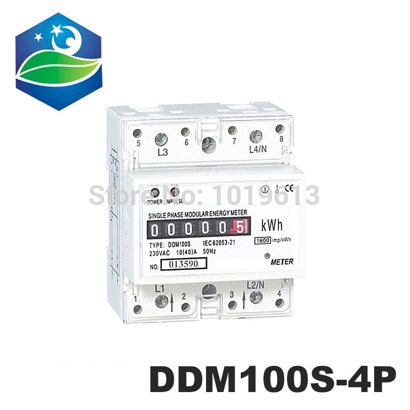 DDM100S-4P 5 (30) EEN 50 HZ 230 V Enkele fase Din rail KWH Watt uur din-rail energiemeter LCD
