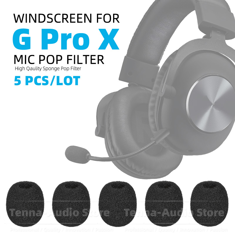 5 pçs para logitech g pro x gprox fone de ouvido microfone pop filtro capa pára-brisa prox fone de ouvido microfone esponja pára-brisas espuma
