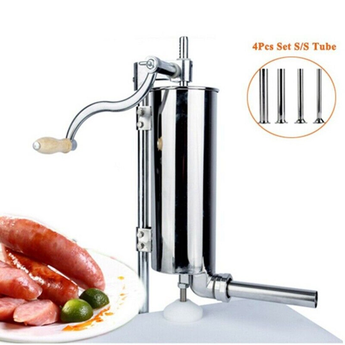 4 stk fyllerør pølsestapper trakter dyser sølv 165mm/6.5 tommer