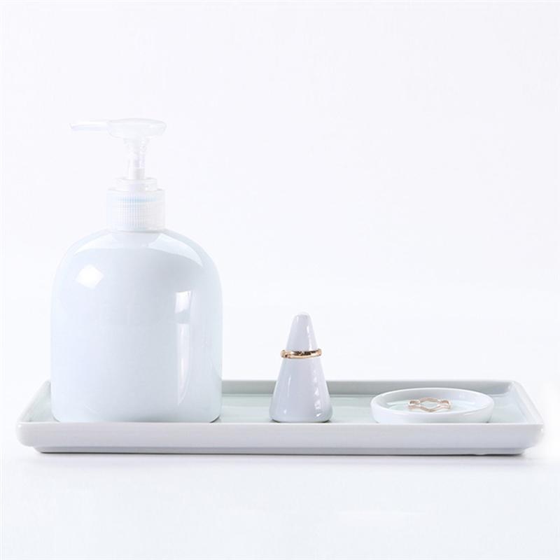 Rektangel porcelænsbakker badeværelse keramisk base opbevaringsbakker sanitetsopbevaring palle leverer tandbørste keramisk baseholder