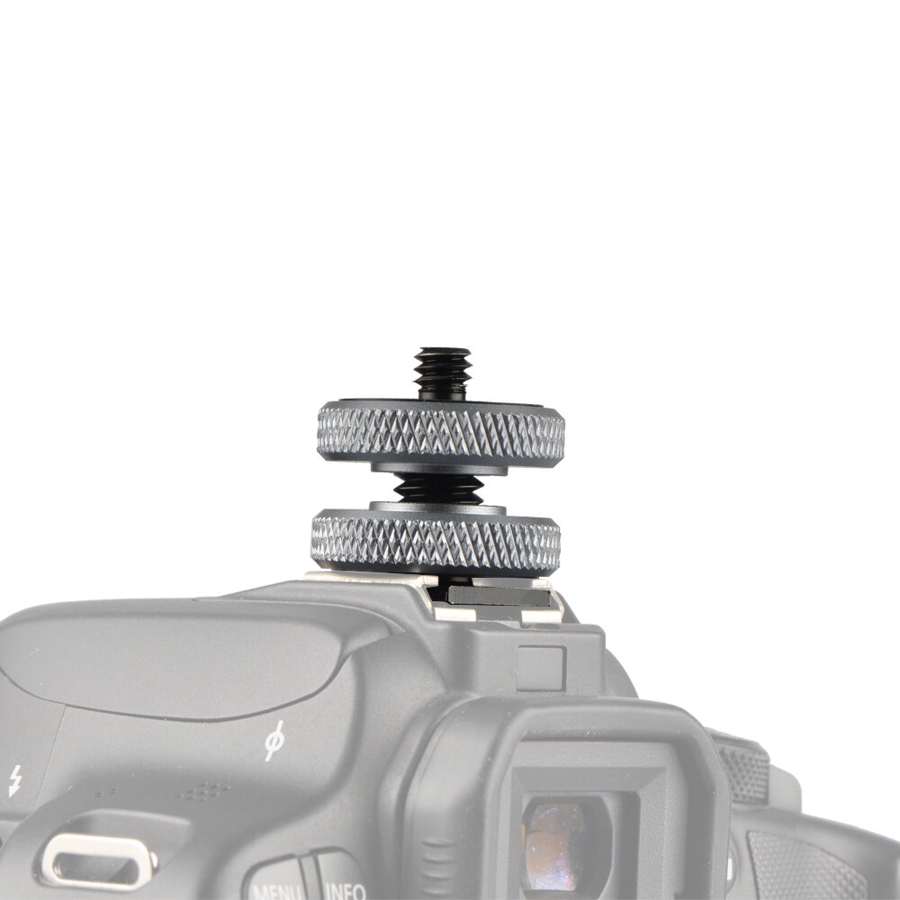 Soporte de zapata para cámara, adaptador de tornillo para trípode de 1/4 "-20, montaje de zapata para Flash para DSLR, Monitor de jaula de cámara, micrófono de luz de vídeo