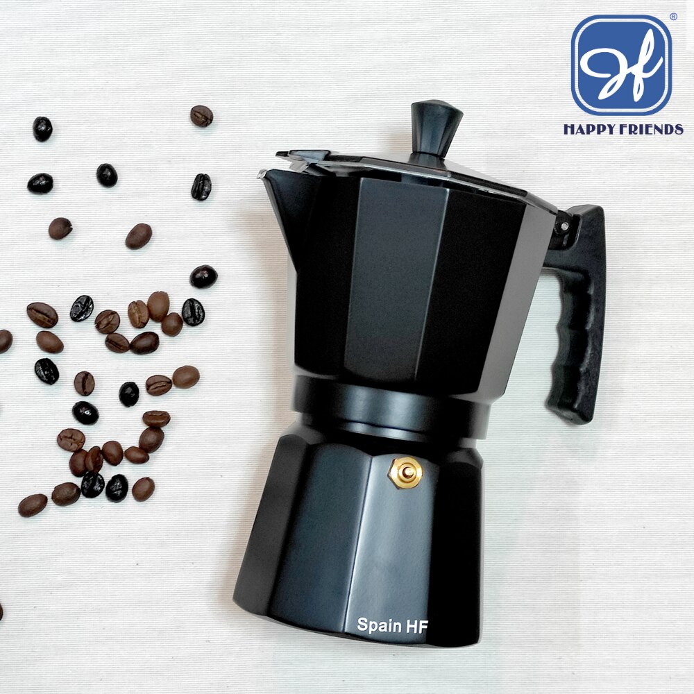 Cafetera Italiana Espresso de Aluminio Serie AFRICA para Vitro Gas Electrica 1/3/6/9/12 Tazas Happyfriends