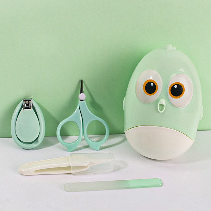 Cortauñas de dibujos animados para bebé recién nacido, recortador, juego de cuidado de uñas, kit de higiene para bebé, tijeras para recién nacidos, cortador de uñas para niños: Green chick