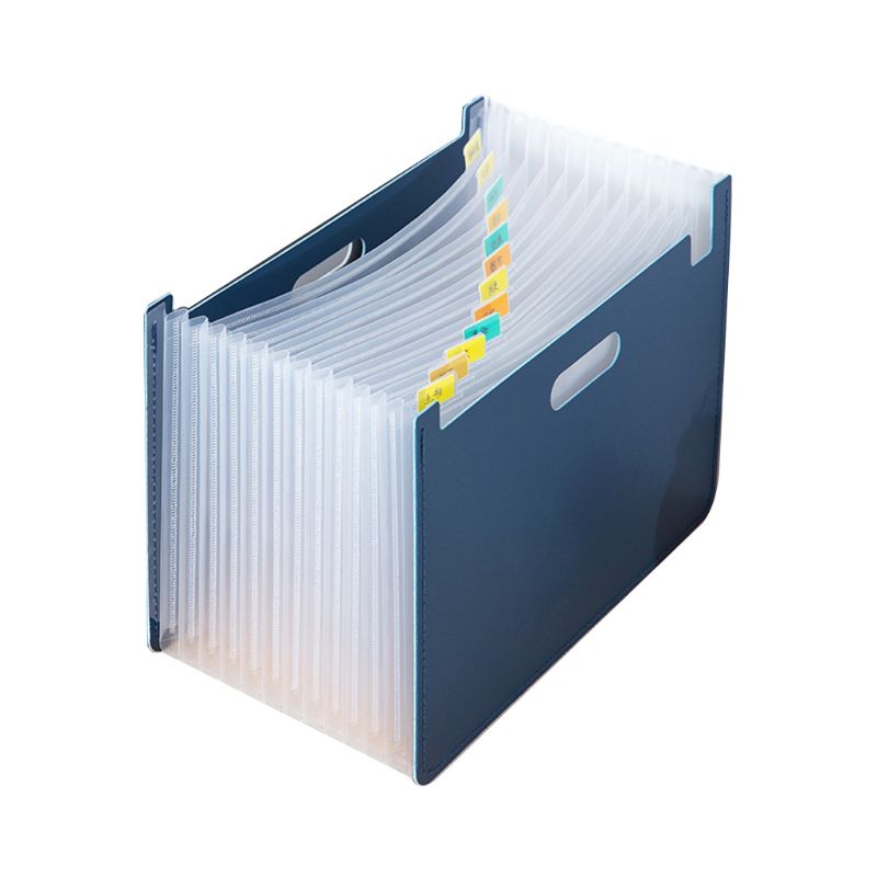 OOTDTY, carpeta de archivo con 13 bolsillos en expansión, organizador A4, soporte de almacenamiento de papel para documentos, material de oficina y escuela: BLUE