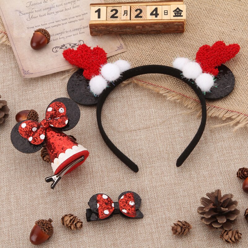 Flocon de neige bois bandeau oreille arc chapeau en épingle à cheveux joyeux noël décorations pour la maison nouvel an fête décor filles cheveux accessoires