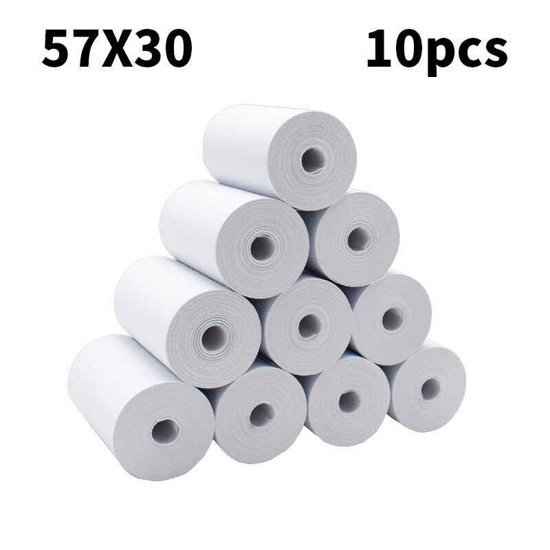 10 x EC Cash Thermorollen - Breedte: 57 mm - Diameter: 35 mm - Schachtdiameter: 12 mm - Lengte: 14 m - voor bonprinters, EC-Terminals, enz