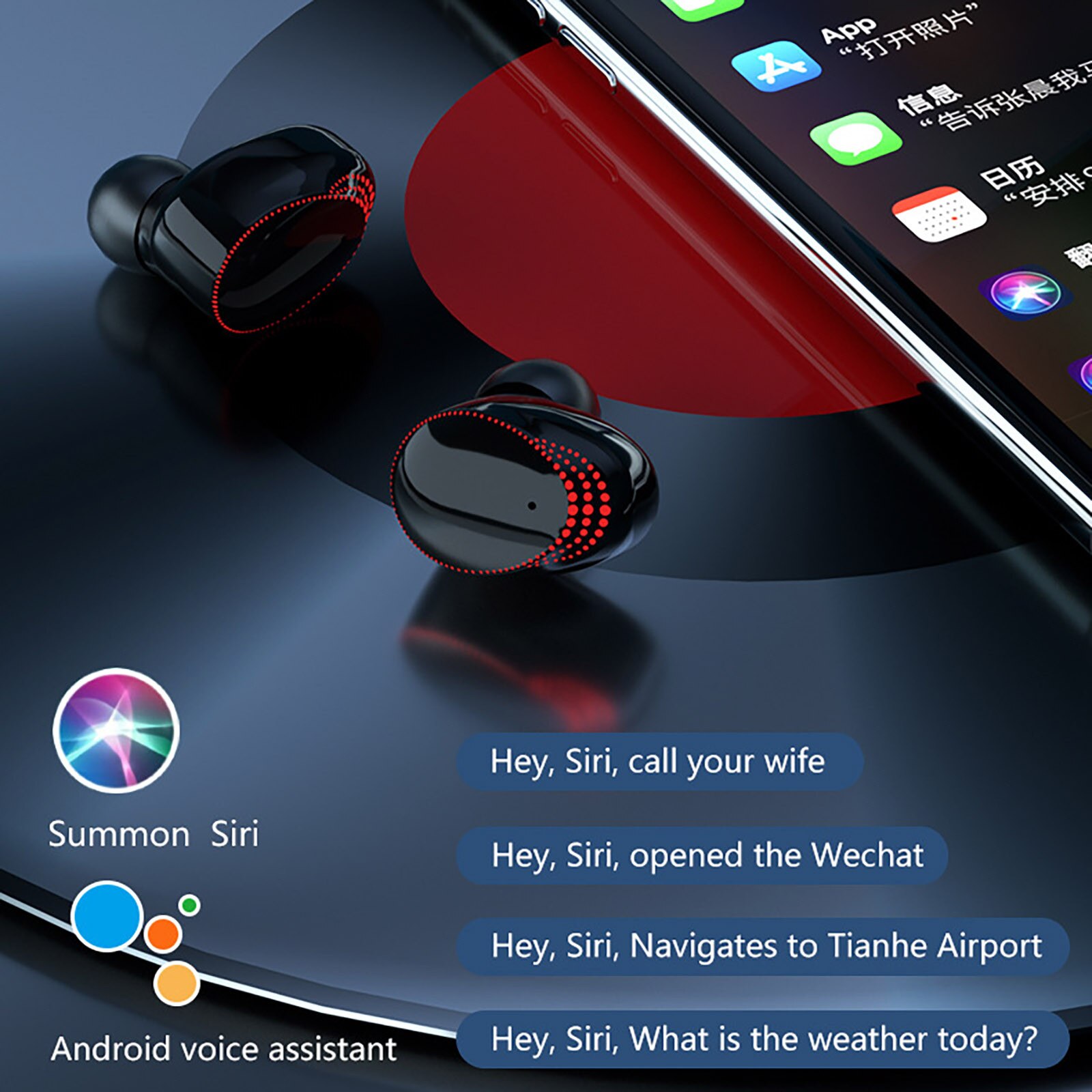 Schnelle lieferung  a18 bluetooth-headsets 5.1 kabellose mini-ohrhörer, stereo-kopfhörer, bluetooth-ohrhörer