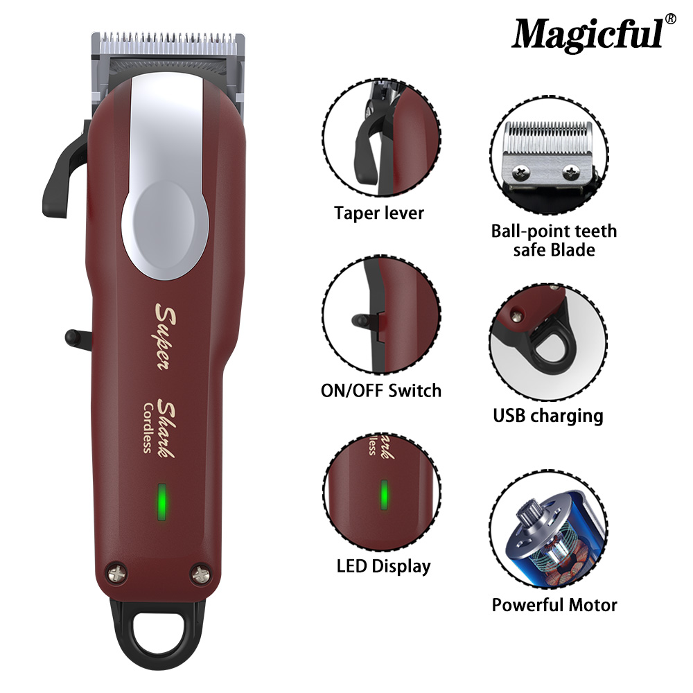 Cortadora de pelo mágica con batería de litio, recortadora recargable por USB, pantalla LED, afeitadora de barba para hombre en casa, Máquina para cortar cabello