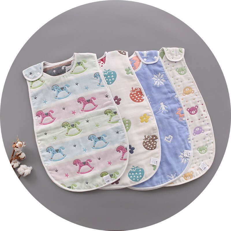 Bébé sac de couchage confortable 6 couches gaze coton pour 0-7Y enfants sommeil couvertures garçons filles enfants Swaddle vêtements de nuit Slaapzak