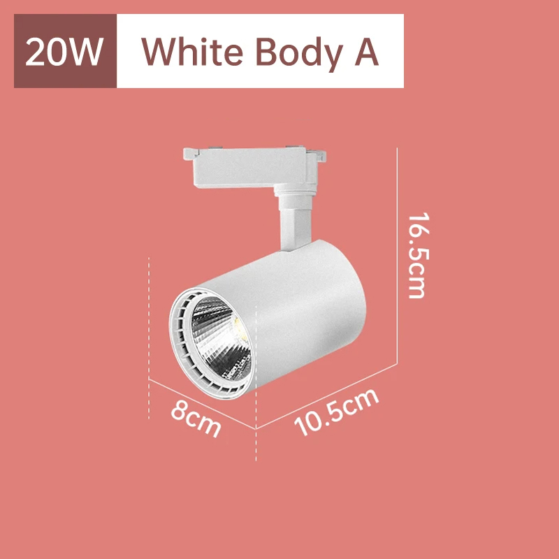 Luz de pista led 12w 20 30 40 cob luzes de pista trilho lâmpada de alumínio trilho luminária ponto luz para casa: LIGHT BLUE / Bege