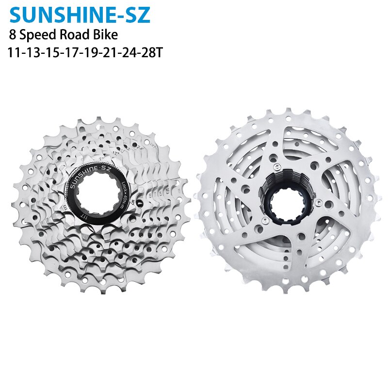 SONNENSCHEIN Rennrad 8/9/10/11 Geschwindigkeit Velocidade Fahrrad Kassette 11-23T/25T/28T/30T/32T/34T/36T Freilauf Kettenrad für SHIMANO: 8S 11-28T