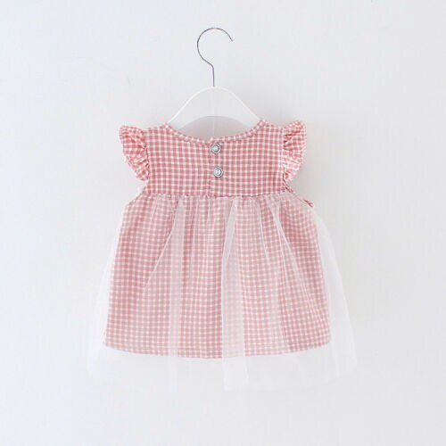 Peuter Kids Baby Meisjes Mesh Patchwork Prinses Mooie Leuke Jurk Pageant Plaid Liefelijk Tutu Jurk Kleding