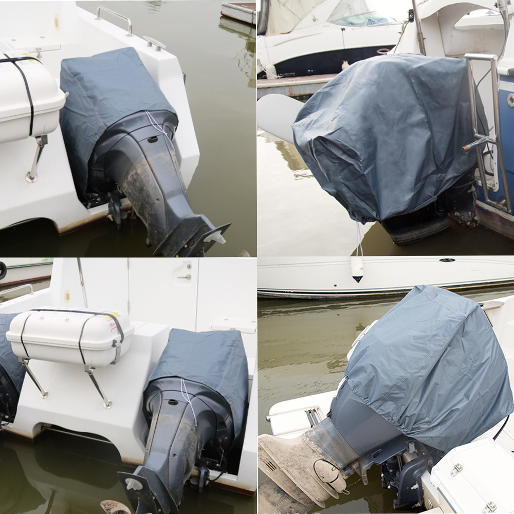 Boat Motor Cover Waterproof UV-Proof Half Outboard Motor Engine Boat Cover Marine Motor Protective Dustproof Cover 15-250HP